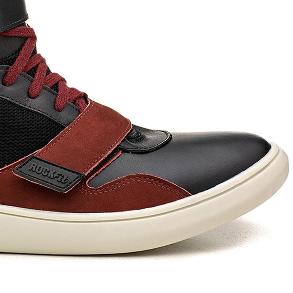 Tênis Cano Alto Feminino Rock Fit Strokes Preto e Vinho Zattini