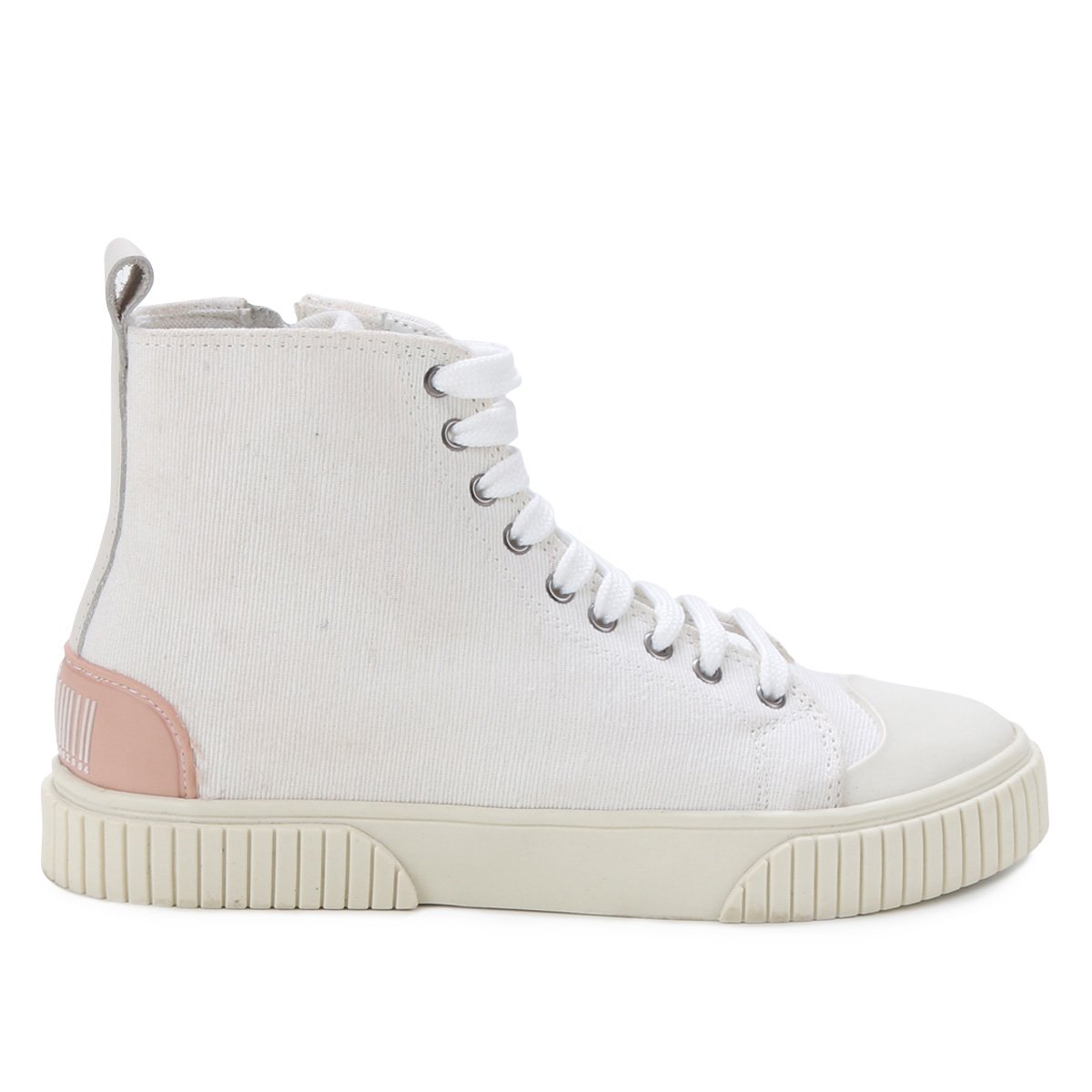 Tênis Cano Alto Santa Lolla Lona Feminino - Off White Menor preço em Tênis Cano Alto Santa Lolla Lona Feminino - Off White