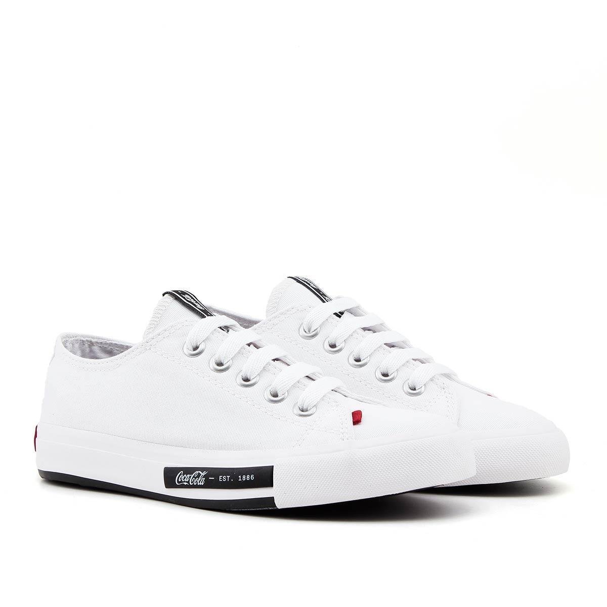 Tênis Cano Baixo Coca Cola - Branco Menor preço em Tênis Cano Baixo Coca Cola - Branco
