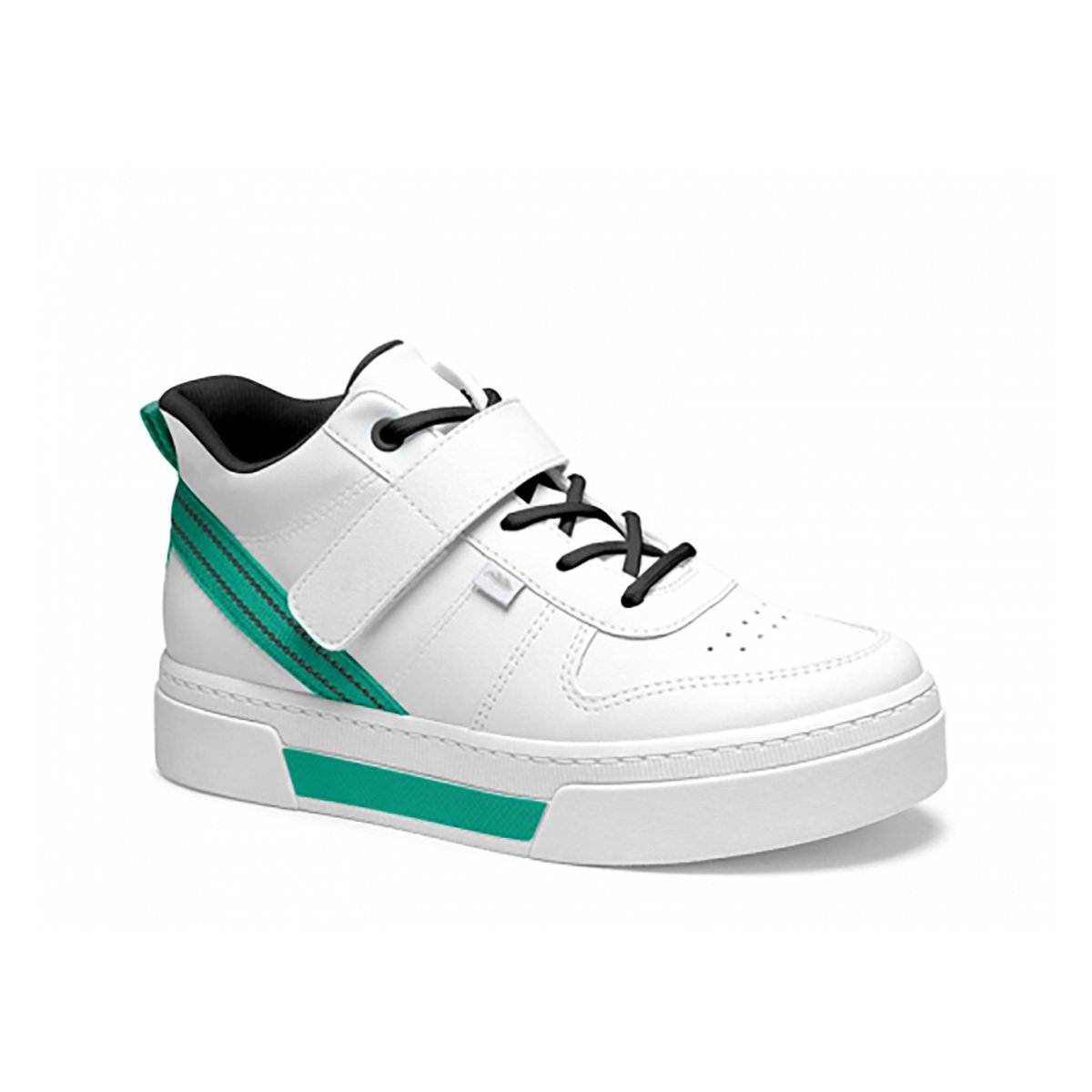 Tênis Cano Médio Dakota Tira Feminino - Branco+Preto Menor preço em Tênis Cano Médio Dakota Tira Feminino - Branco+Preto
