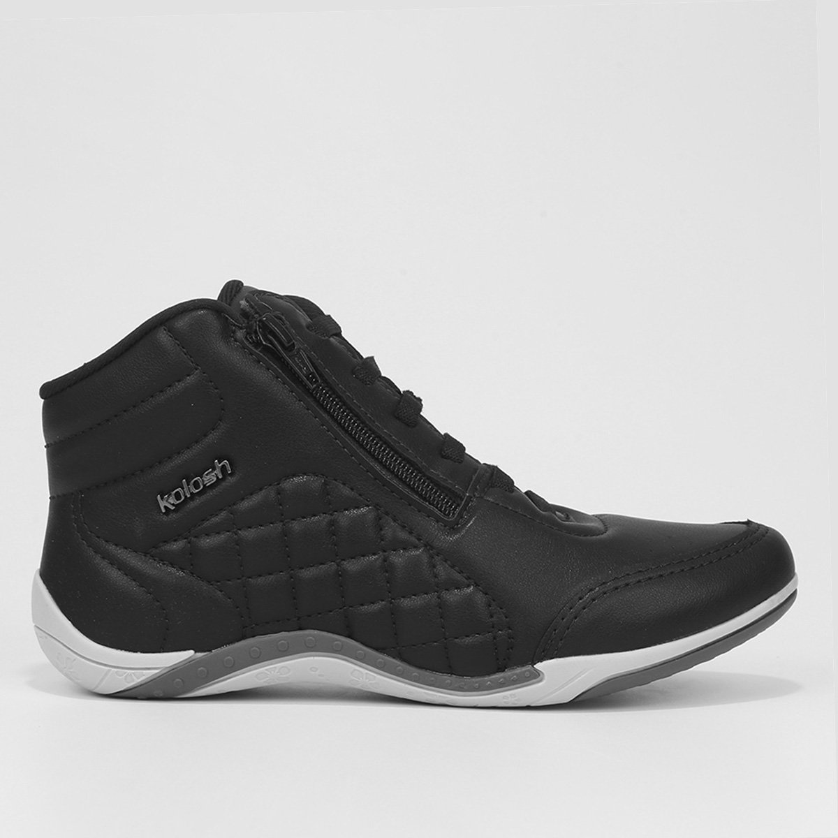 Tênis Cano Médio Kolosh Matelassê Feminino - Preto Menor preço em Tênis Cano Médio Kolosh Matelassê Feminino - Preto