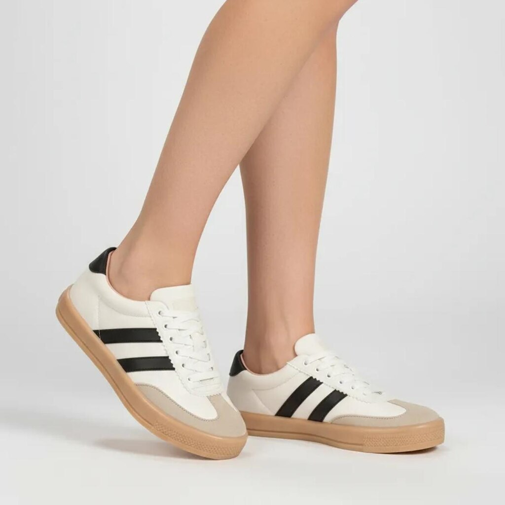 Tênis Casual Byara Branco Base Confortável De Amarrar