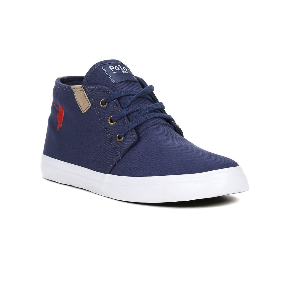 Tênis Casual Cano Alto Masculino Polo Shoes Long Canvas - Azul | Zattini