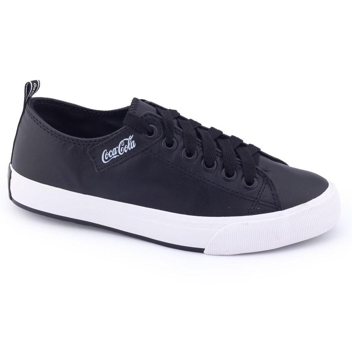 T��nis Casual Coca Cola Shoes CC1902 Atlanta Leather Coke - Preto Menor preço em T��nis Casual Coca Cola Shoes CC1902 Atlanta Leather Coke - Preto