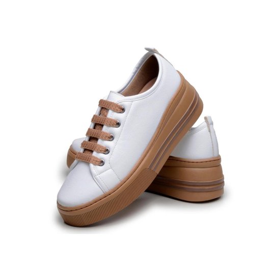 Tênis Casual DuduDias10 Sola Alta Feminino - Branco