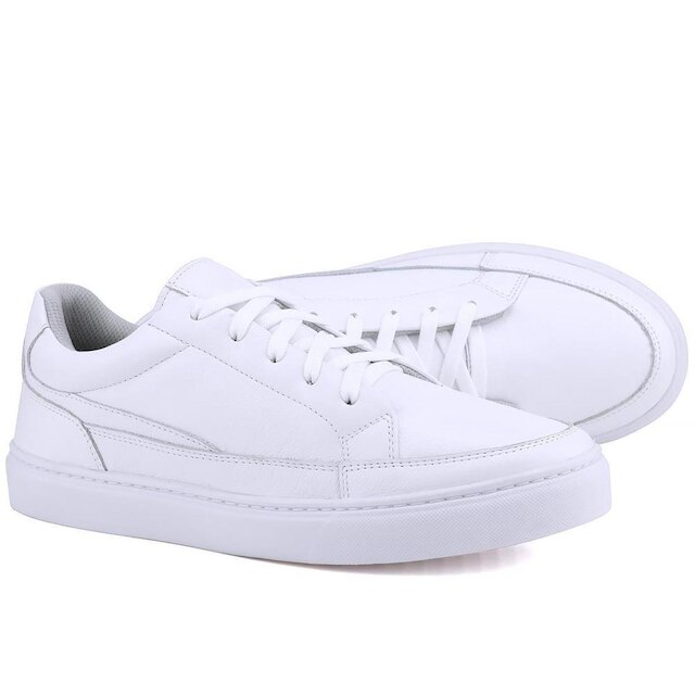 Tênis Casual em Couro Masculino Mr. Gutt Branco