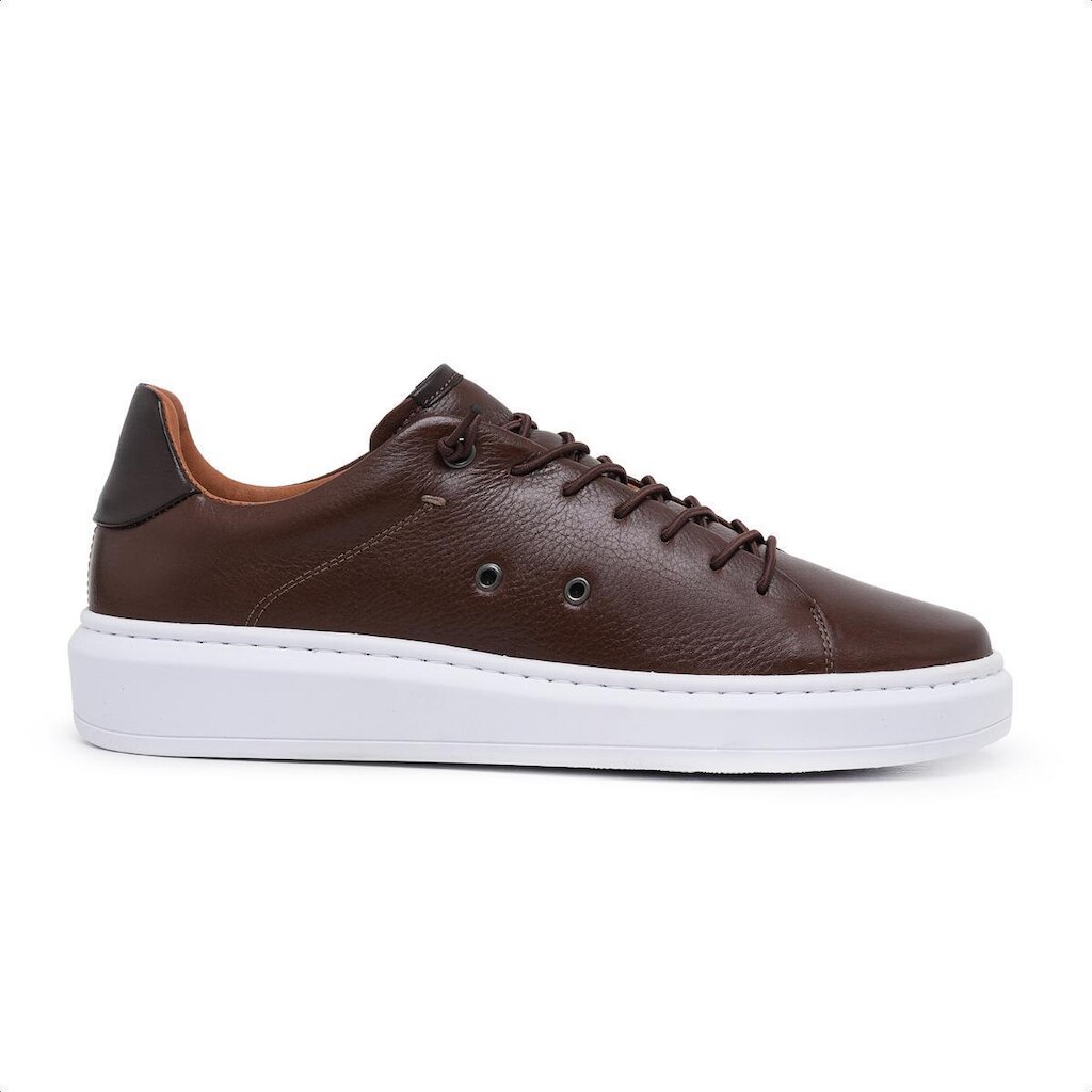 Tênis Casual Esporte Fino Masculino Couro Macio Leve