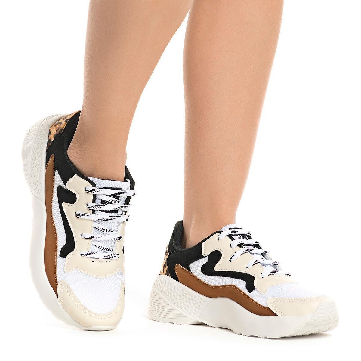 Tênis Casual Feminino Branco Caminhada Chunk Vili Menor preço em Tênis Casual Feminino Branco Caminhada Chunk Vili