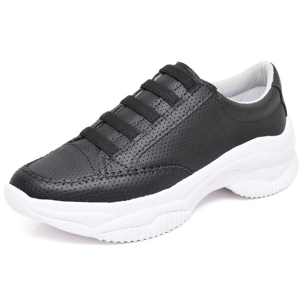 Tenis Casual Feminino Chunky Sola Alta Plataforma Confortavel Calce Facil Elastico Palmilha EVA