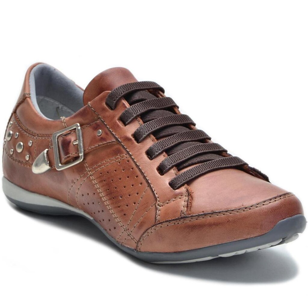 Tênis Casual Feminino Couro Palmilha Gel Fivela Macio Leve