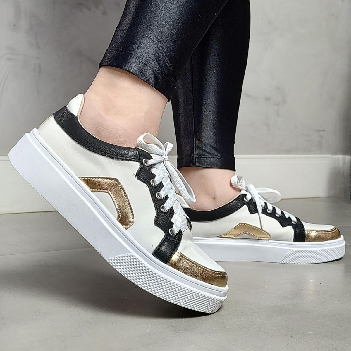 Tênis Casual Feminino Em Couro Bellver Menor preço em Tênis Casual Feminino Em Couro Bellver