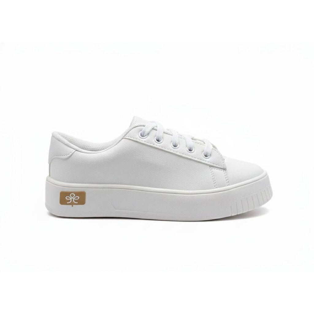 Tênis Casual Feminino Plataforma Branco Confort Soft Clean