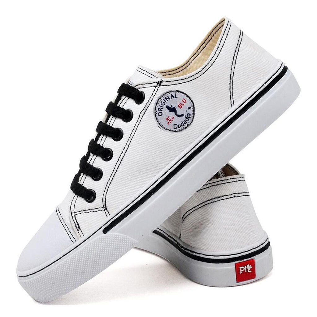 Tênis Casual Feminino Sola Reta Cadarço Conforto Clássico
