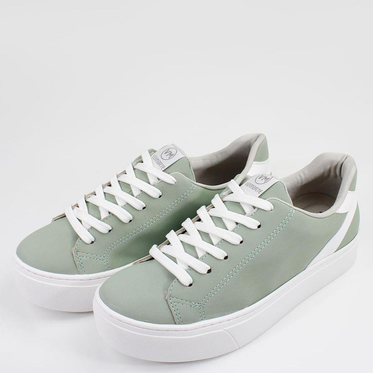 Tênis Via Marte Flatform Branco Verde Lima