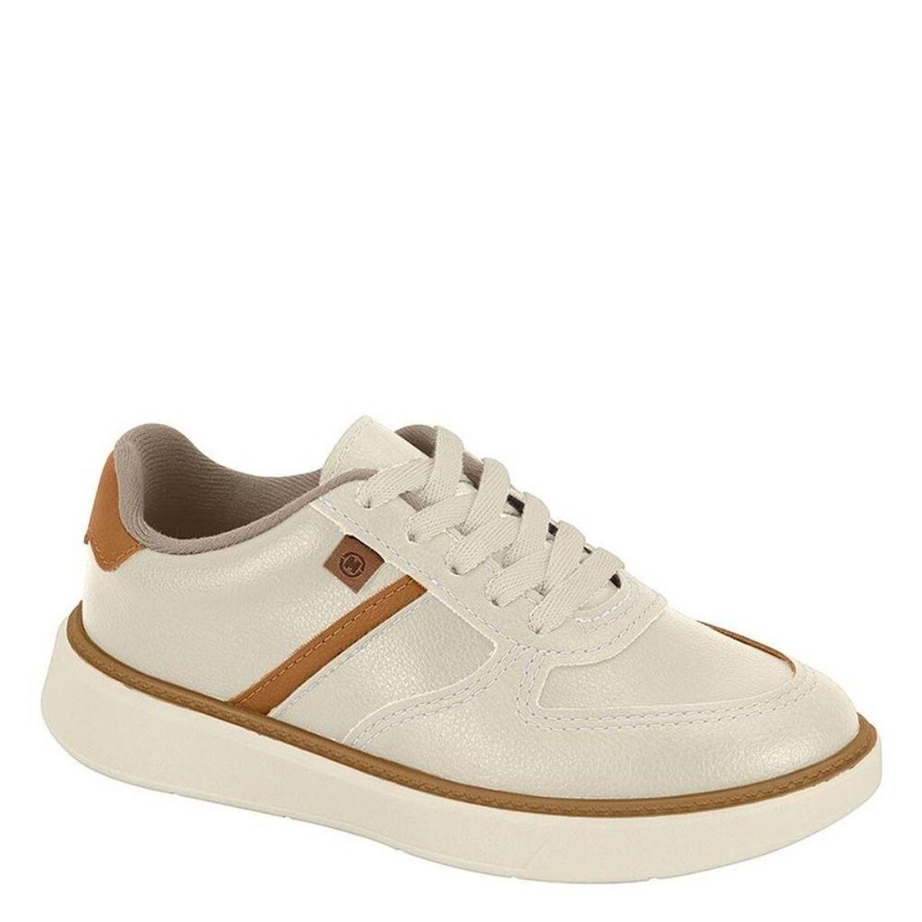 Tênis Casual Infantil Menino Conforto Molekinho 2861.216 - Branco Off/ Camel - 28