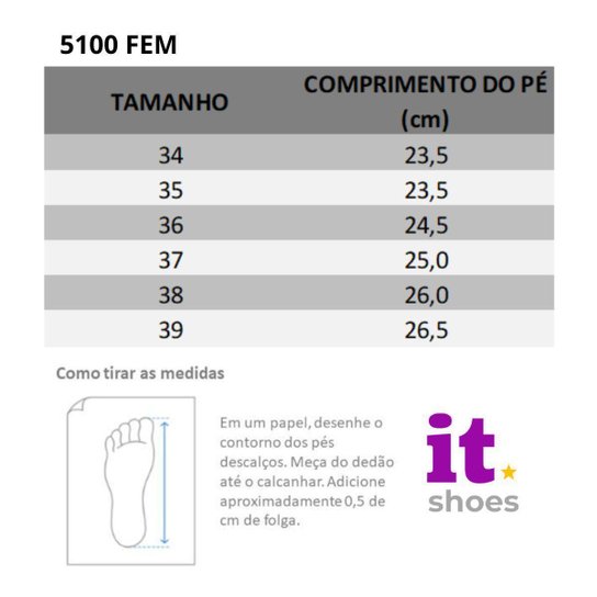 Tênis Casual It Shoes Salto Plataforma Feminino