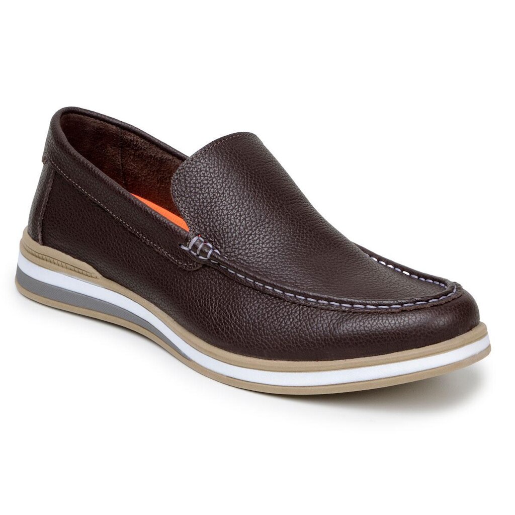 Tênis Casual Loafer Moderno Couro Legítimo Confortável