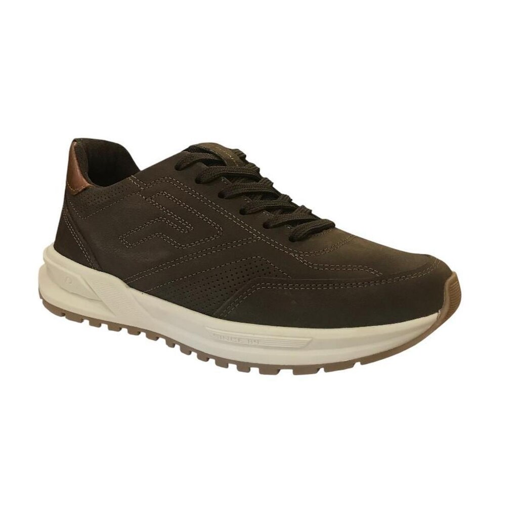 Tênis Casual Masc Pegada Couro Amortech Chocolate 112151-06