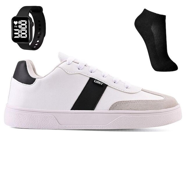 Tênis Casual Masculino Basico + Meia + Relogio