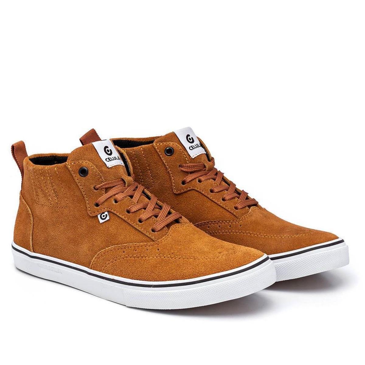 Tênis Casual Masculino Cano Alto Couro Dia a Dia Vulcanizado - Marrom é ruim? Tênis Casual Masculino Cano Alto Couro Dia a Dia Vulcanizado - Marrom é boa?