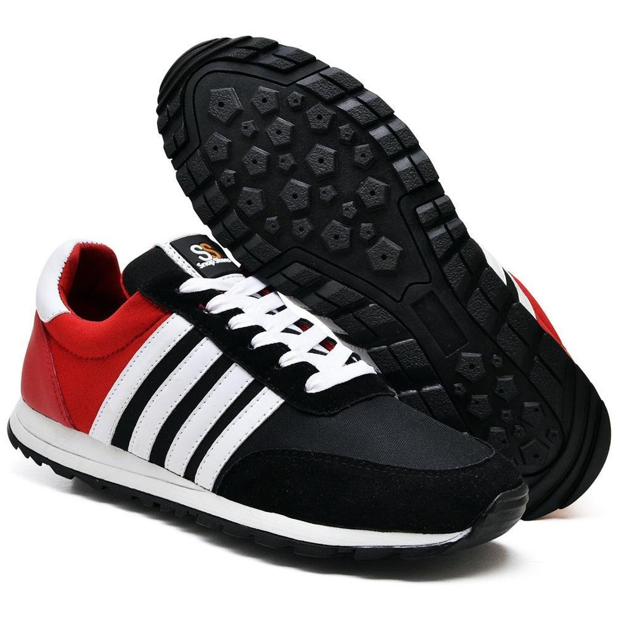 Tênis Casual Masculino Com Recortes Caminhada Solado Conforto - Vermelho Menor preço em Tênis Casual Masculino Com Recortes Caminhada Solado Conforto - Vermelho