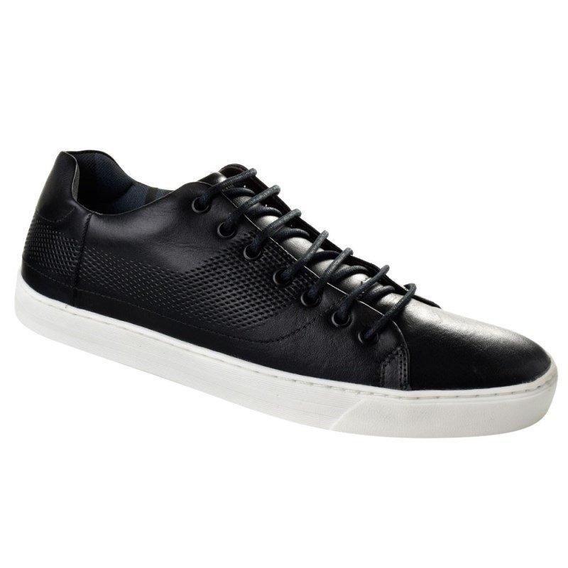 tenis casual masculino couro preto