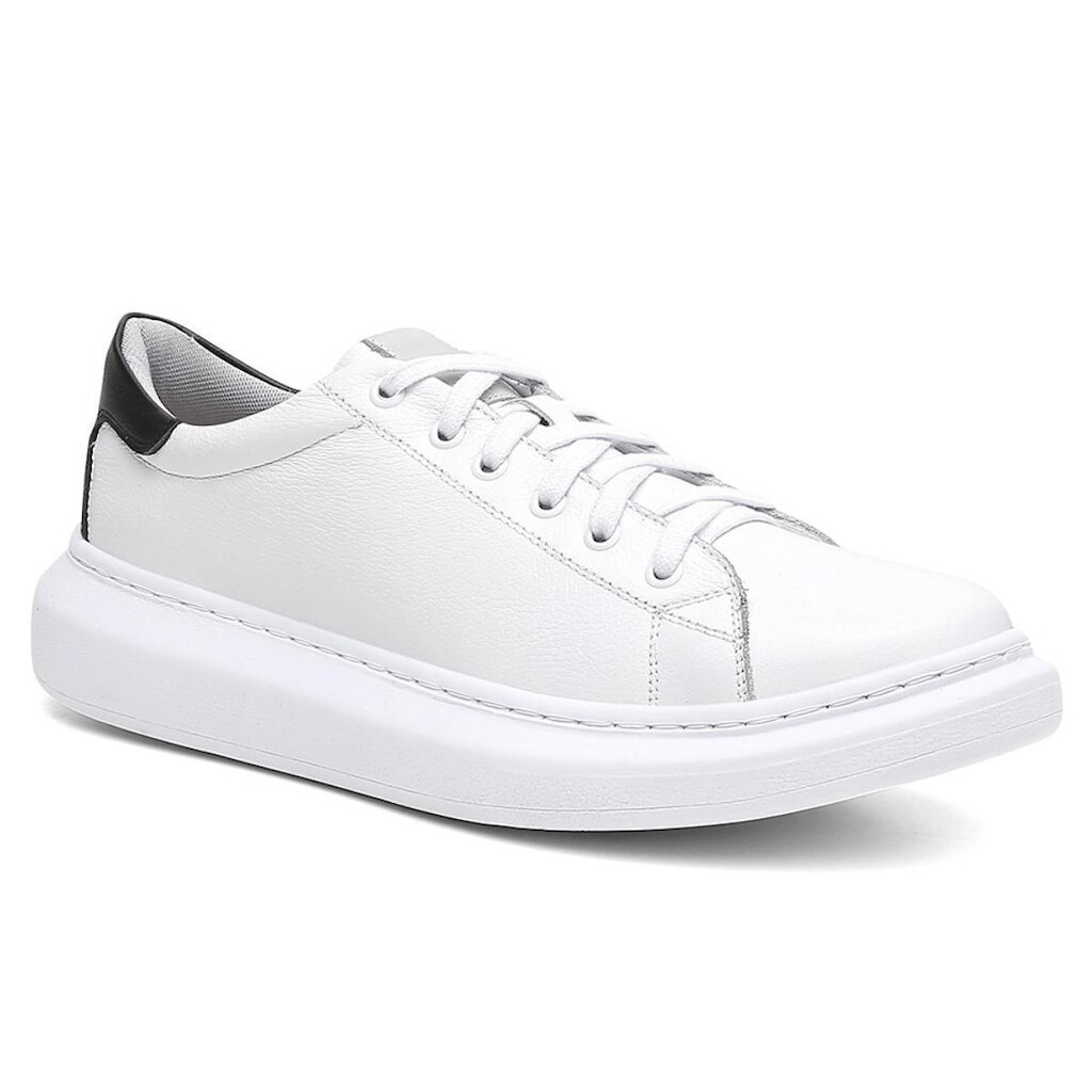 Tênis Casual Masculino Couro Solado Plataforma