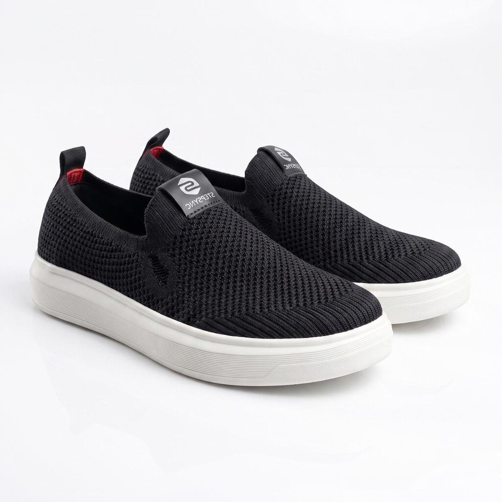 Tênis Casual Masculino Knit Slip On Sem Cadarço Calce Fácil