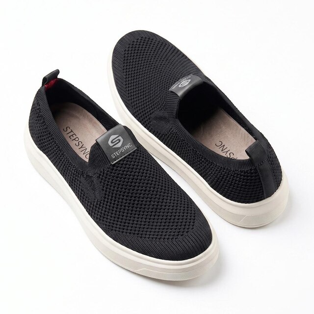 Tênis Casual Masculino Knit Slip On Sem Cadarço Calce Fácil