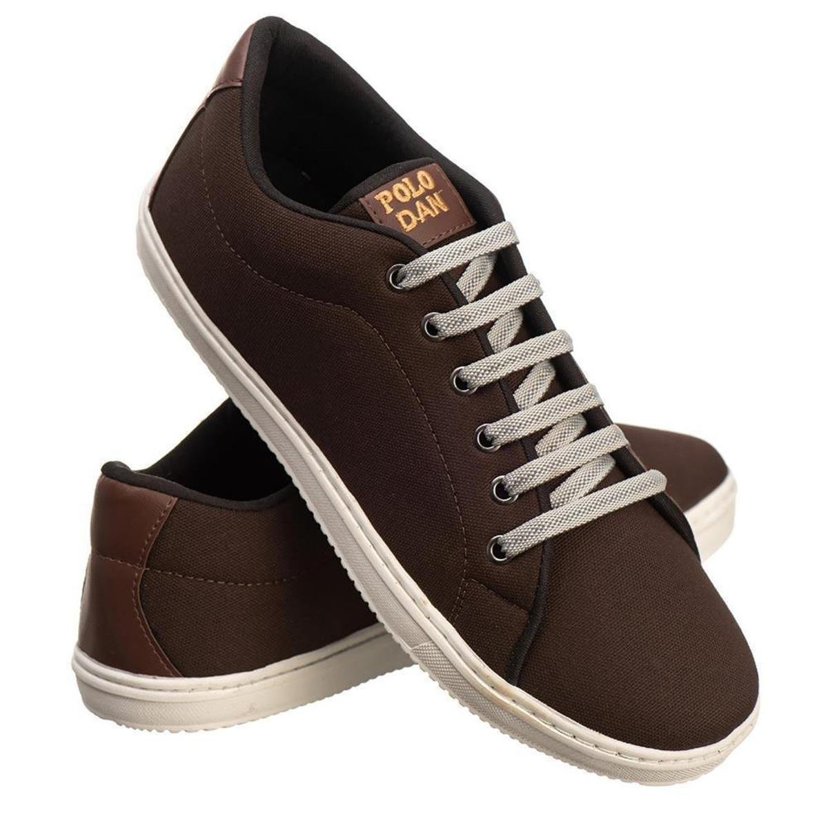 Tênis Casual Masculino Lona Cadarço Conforto Estilo Liso - Marrom Menor preço em Tênis Casual Masculino Lona Cadarço Conforto Estilo Liso - Marrom