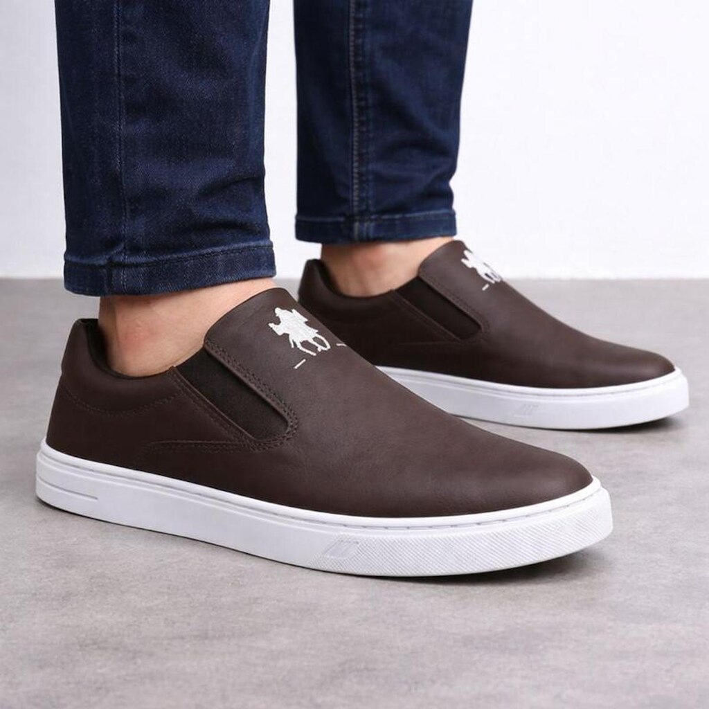 Tênis Casual Masculino Slip On Calçe Facil Polo CWB Adulto e Infantil Street 02