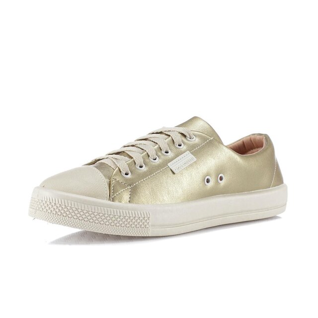 Tenis Casual Metalizado Moderno Flexivel Elegante Feminino