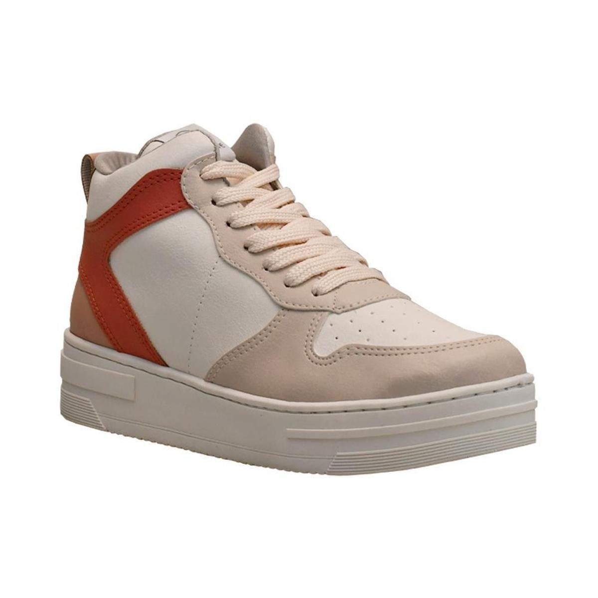 Tênis Casual Nude e Rosé Cano Médio | Via Marte - N/A Menor preço em Tênis Casual Nude e Rosé Cano Médio | Via Marte - N/A