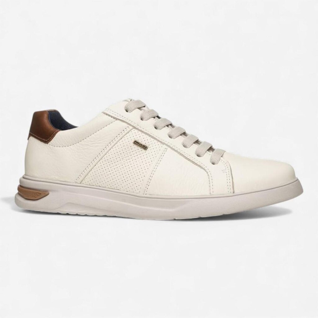 Tênis Casual Pegada Masculino Em Couro Off White