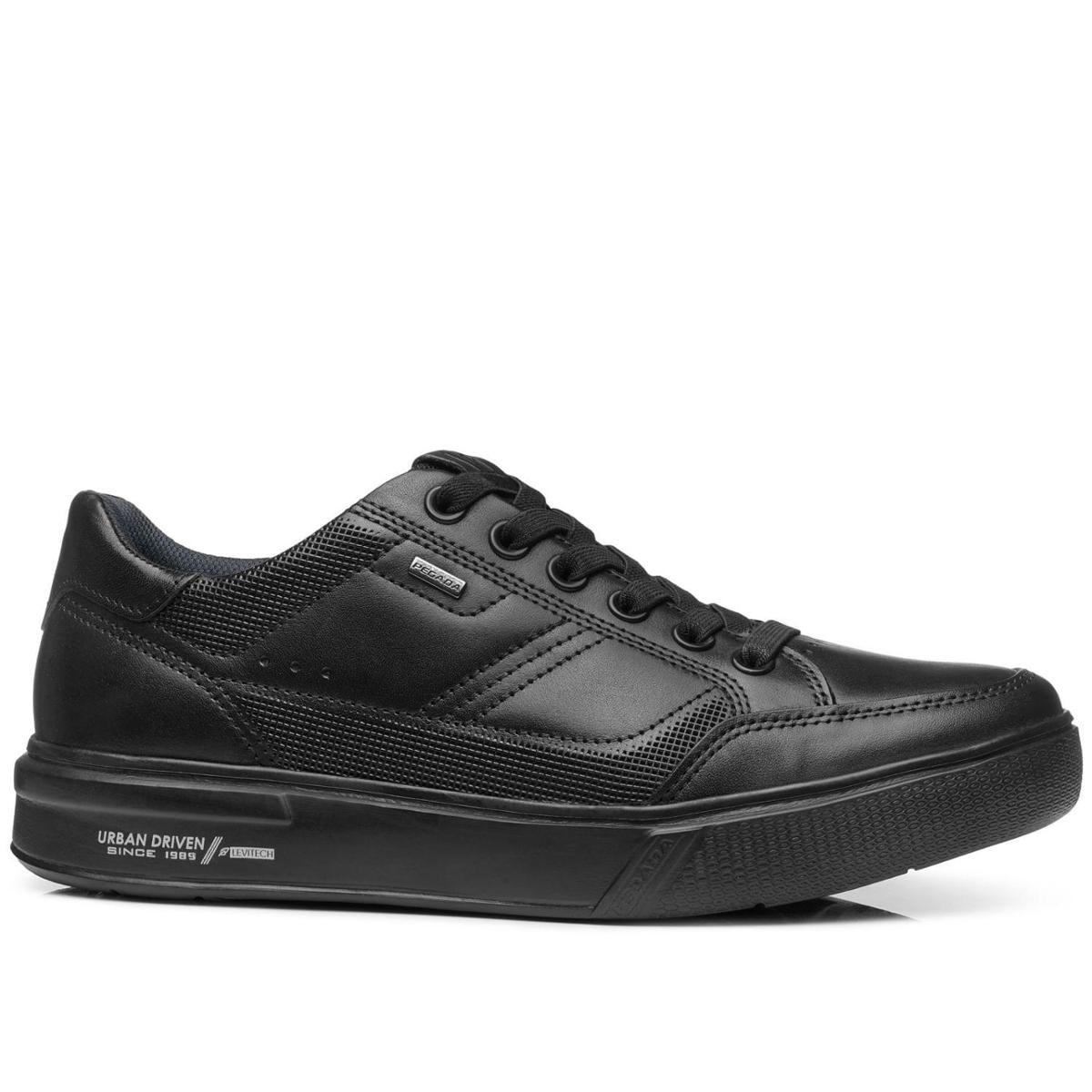 Tênis Casual Pegada Masculino em Couro Preto 111909-05 Menor preço em Tênis Casual Pegada Masculino em Couro Preto 111909-05
