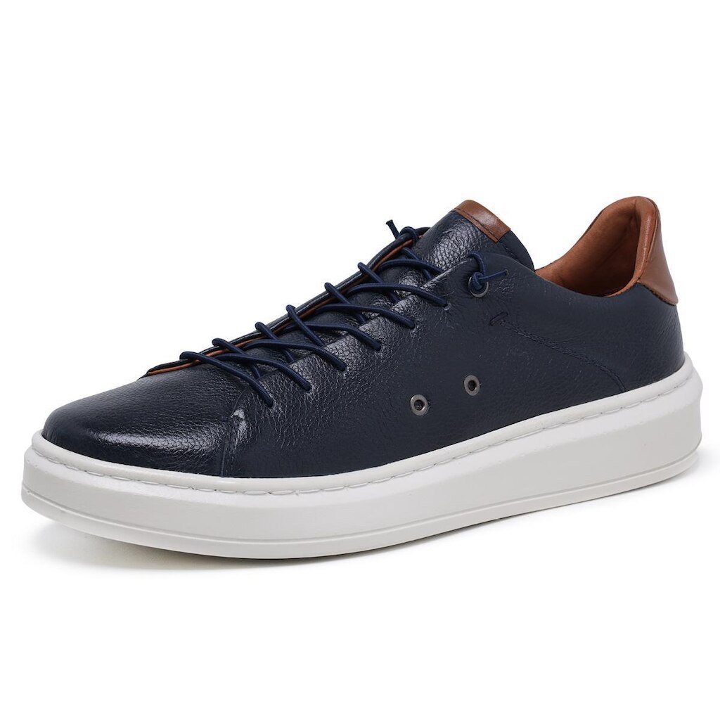 Tênis Casual Sport Masculino Couro Legitimo Comforto