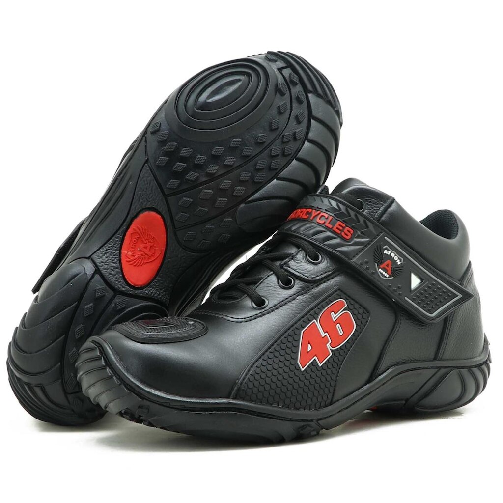 TENIS CASUAL URBANO TREKKING COURO 401 KM PRETO VERMELHO