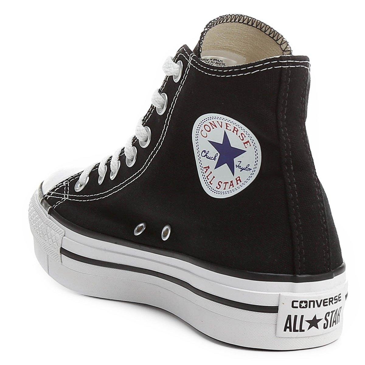 tênis converse all star chuck taylor flatform cano alto preto
