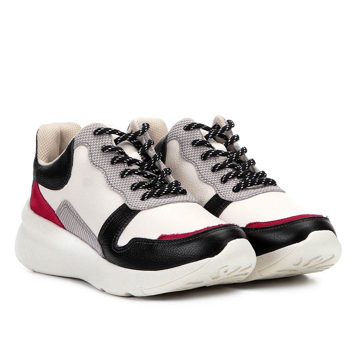 Tênis Chunky Loucos & Santos Feminino - Branco e Preto Menor preço em Tênis Chunky Loucos & Santos Feminino - Branco e Preto