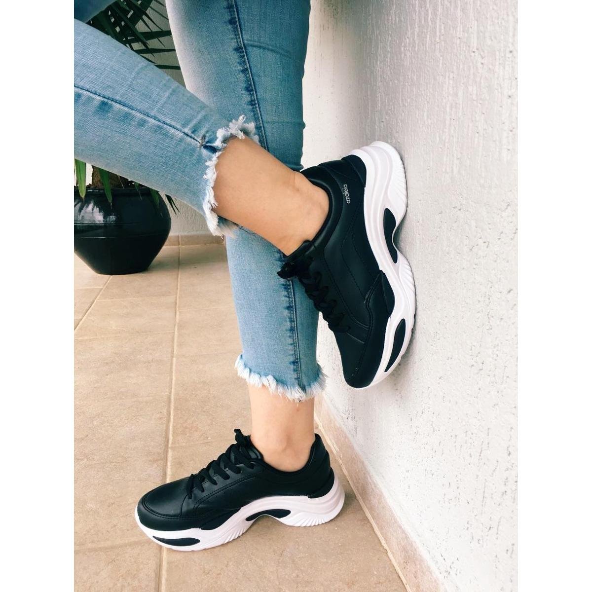 tenis azaleia chunky preto