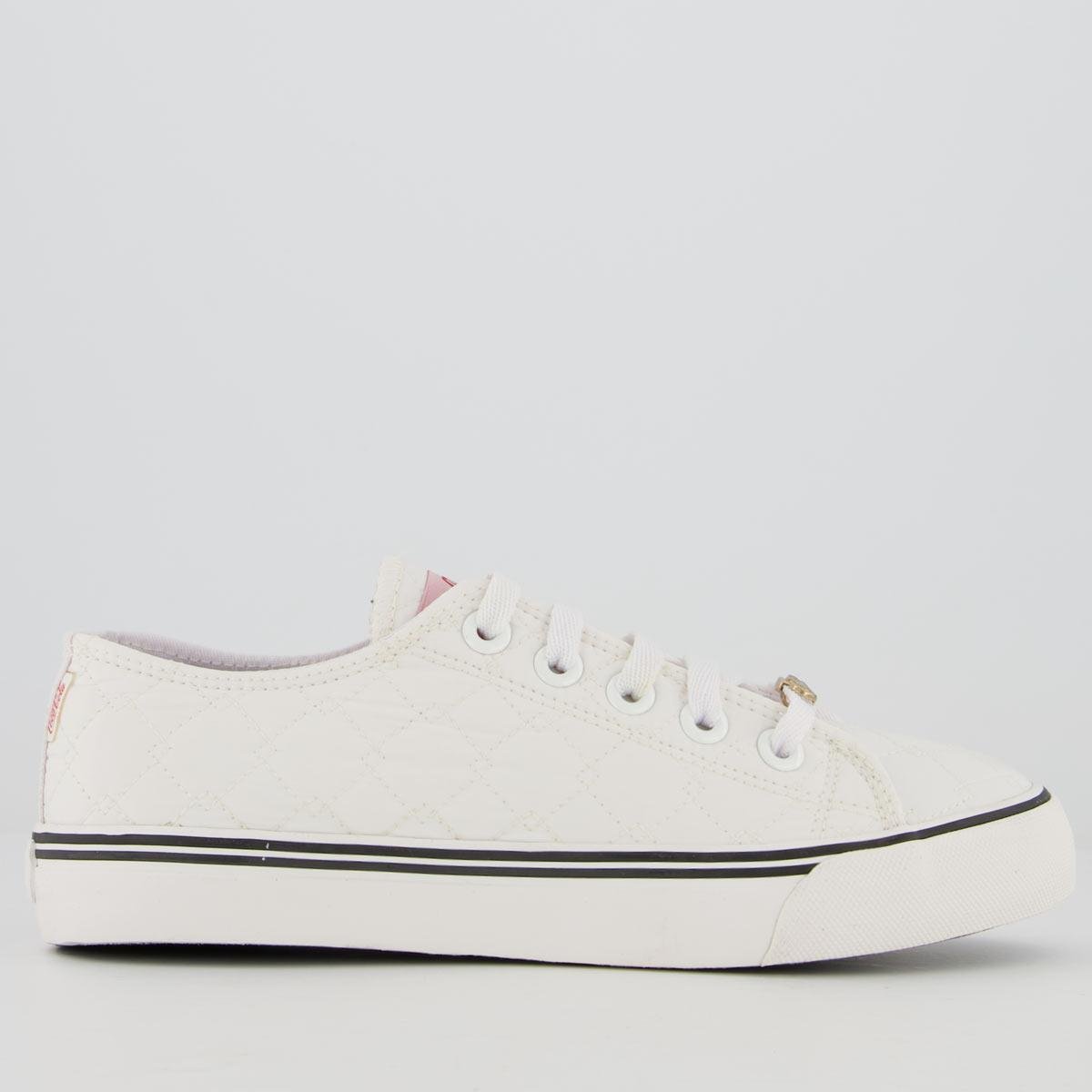 Tênis Coca Cola Atlanta Matelassê Gold Feminino Branco - Branco Menor preço em Tênis Coca Cola Atlanta Matelassê Gold Feminino Branco - Branco