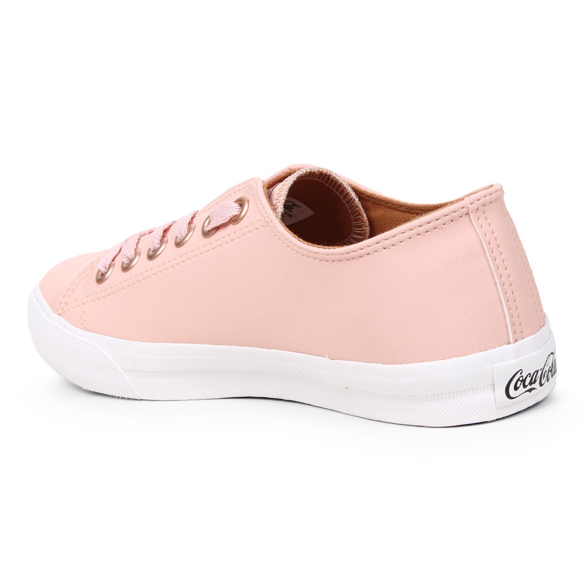 tenis coca cola basket floater low rosa