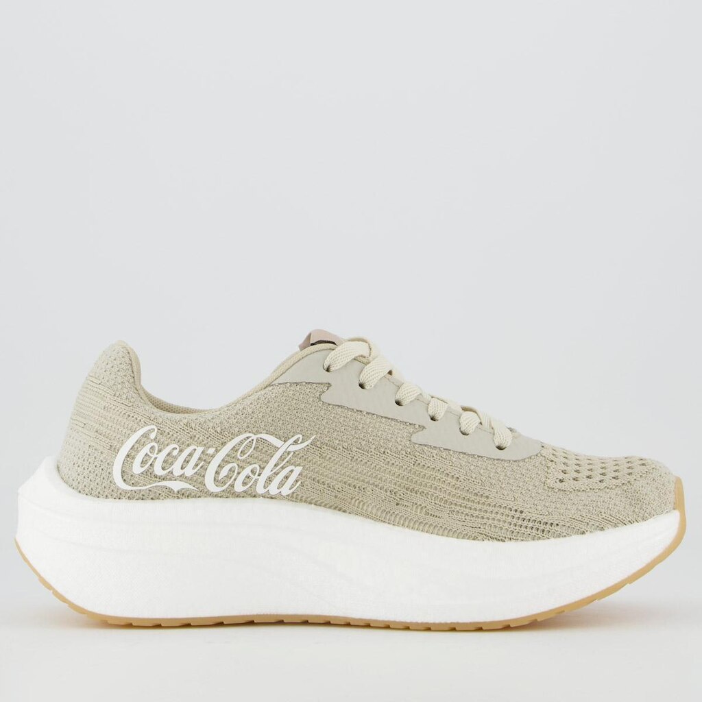 Tênis Coca-Cola Comfort Motion Feminino Bege e Branco