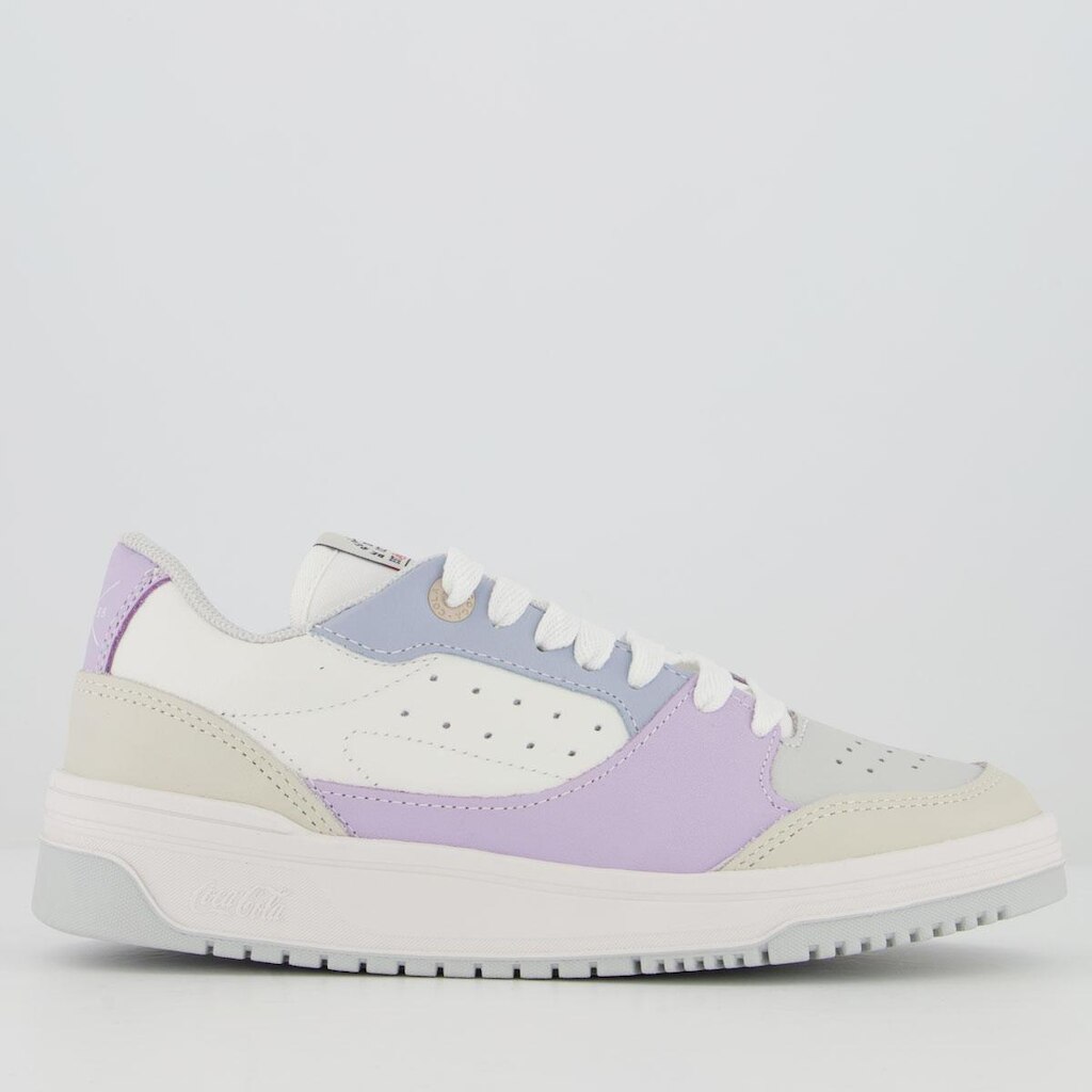 Tênis Coca Cola March Limited Leather Feminino Branco e Lilás