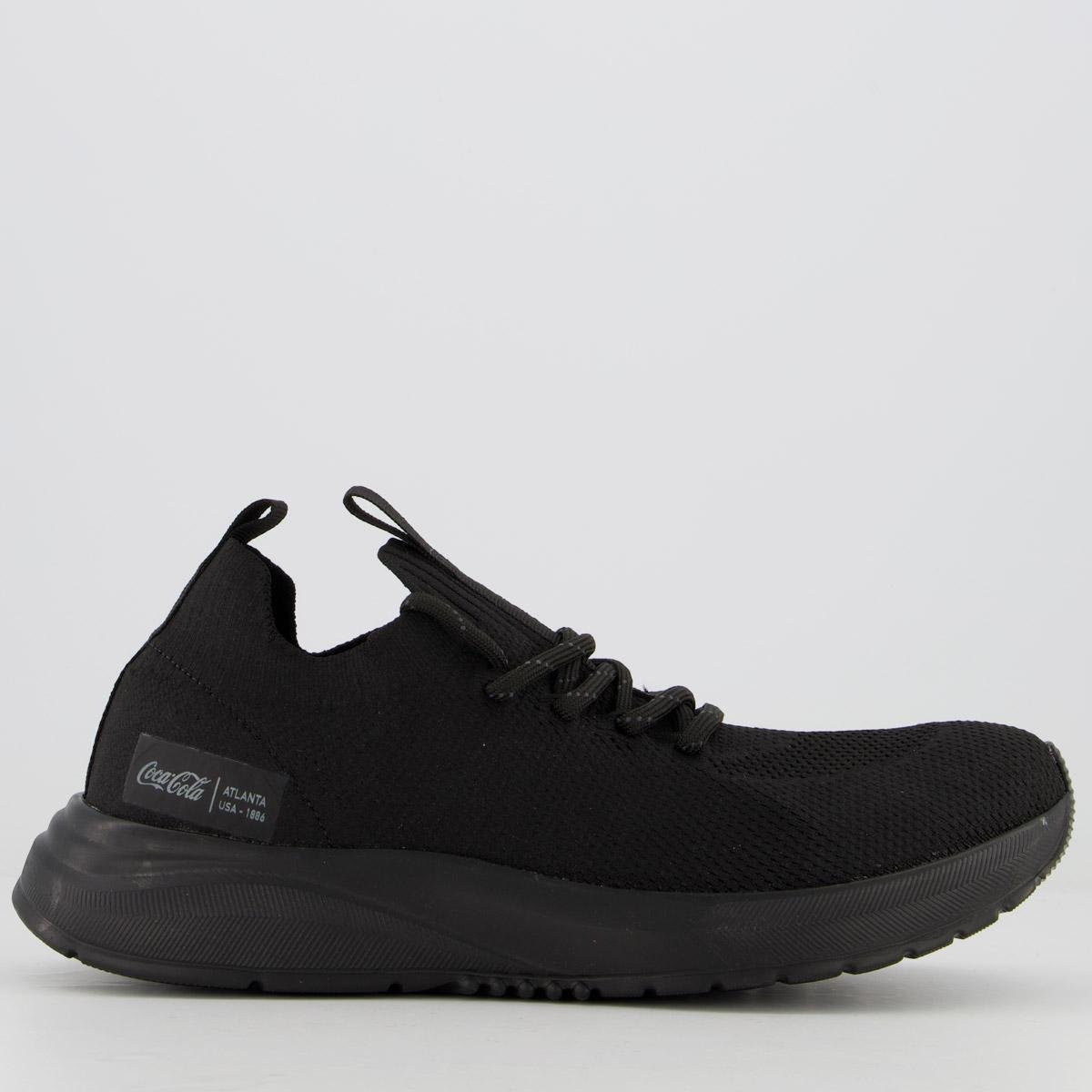 Tênis Coca Cola X-Fly Happy All Black - Preto Menor preço em Tênis Coca Cola X-Fly Happy All Black - Preto