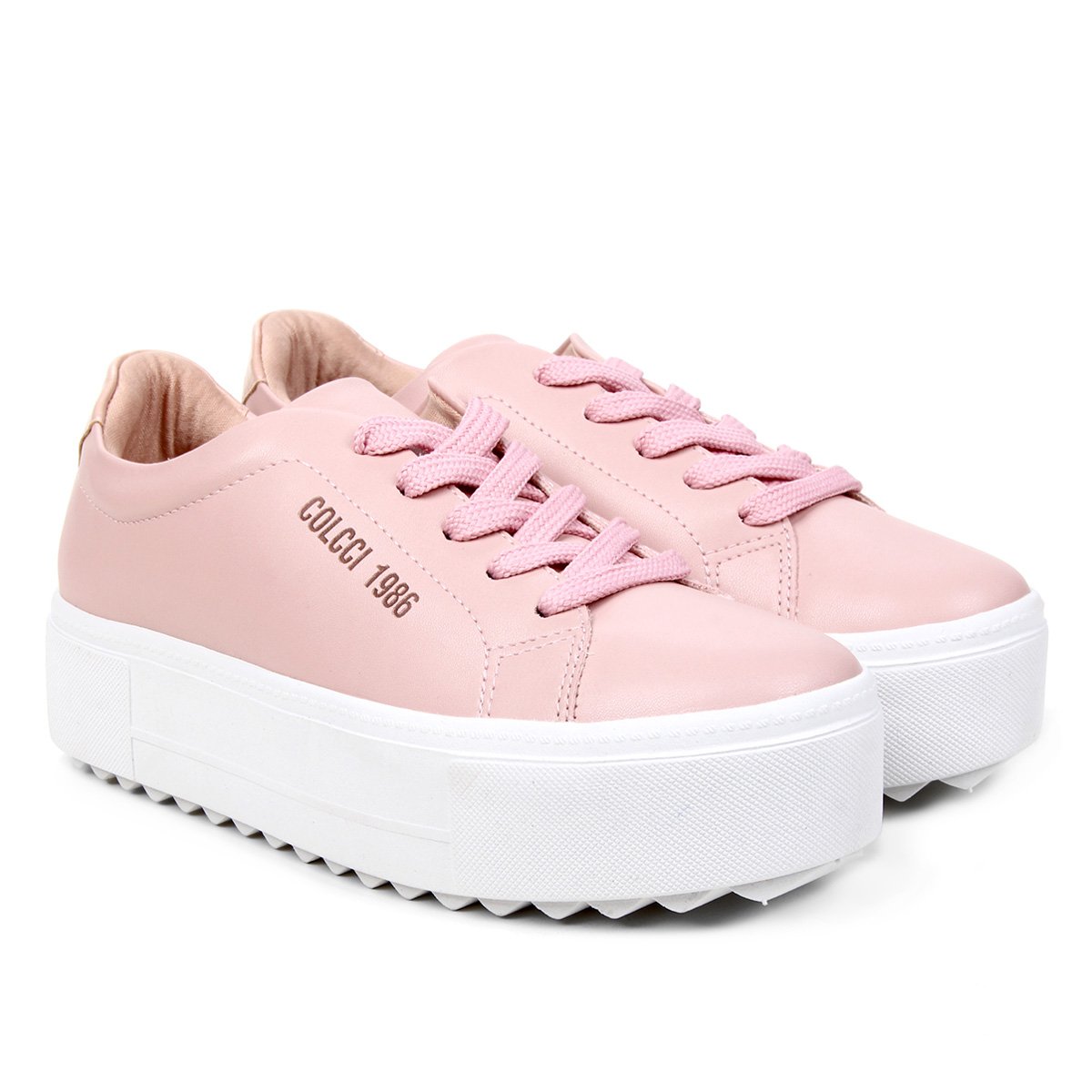 Tênis Colcci Flatform Feminino - Rosa Claro Menor preço em Tênis Colcci Flatform Feminino - Rosa Claro