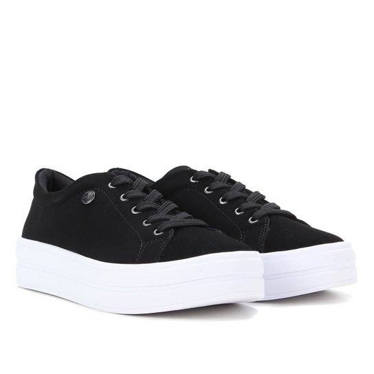 Tênis Colcci Flatform Liso Nobuck Feminino - Preto