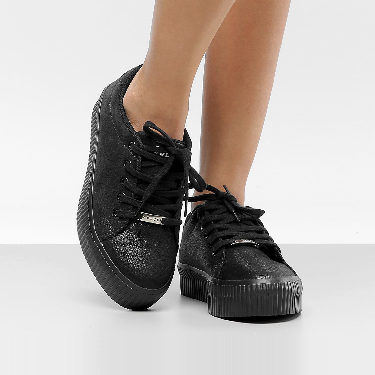 tenis plataforma com glitter