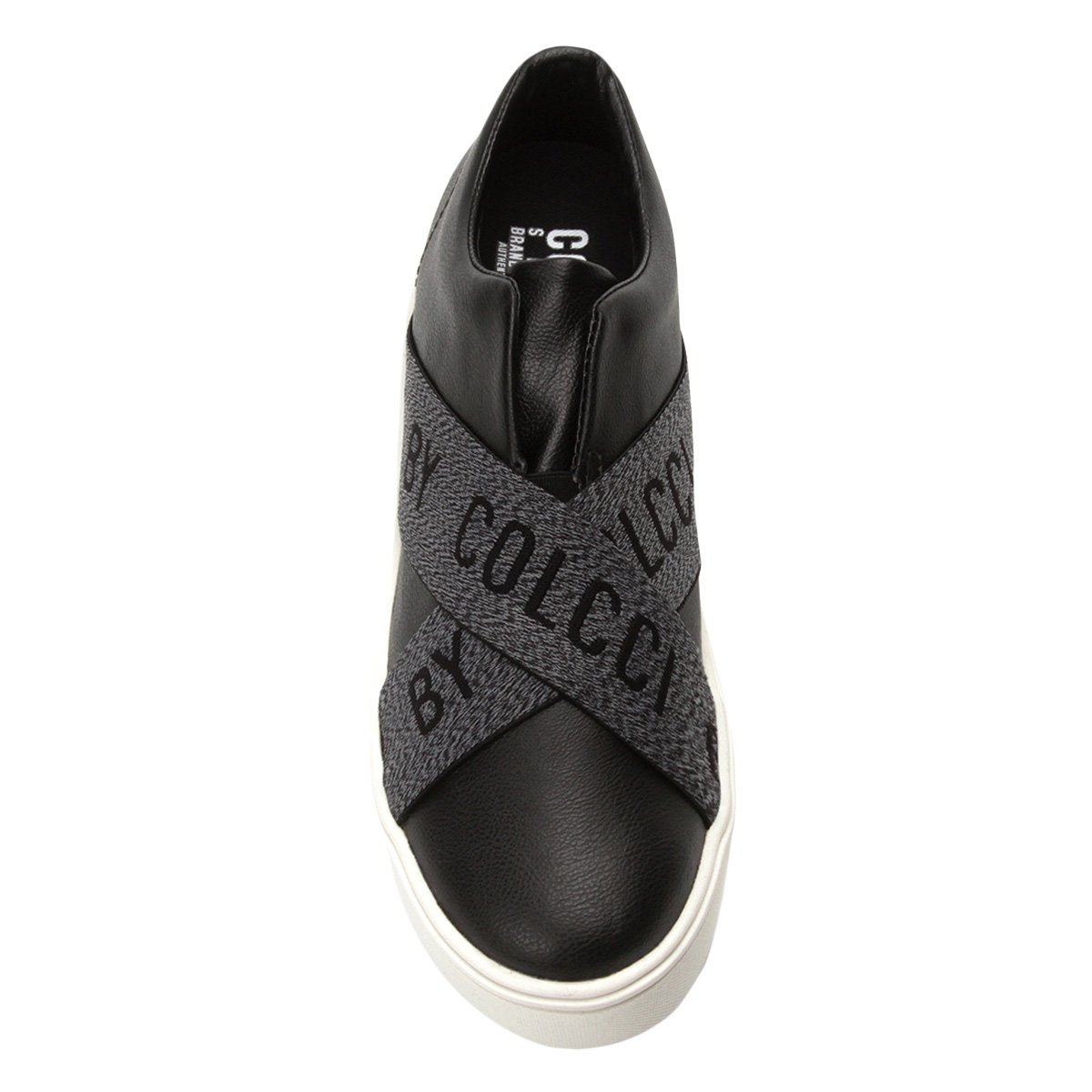Tênis Colcci Sem Cadarço Plataforma Vulcanizado Faixa Esportiva Feminino -  Preto+Branco | Zattini