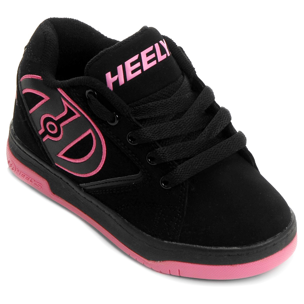 Tênis com Rodinha Heelys Propel Infantil - Preto+Rosa | Zattini